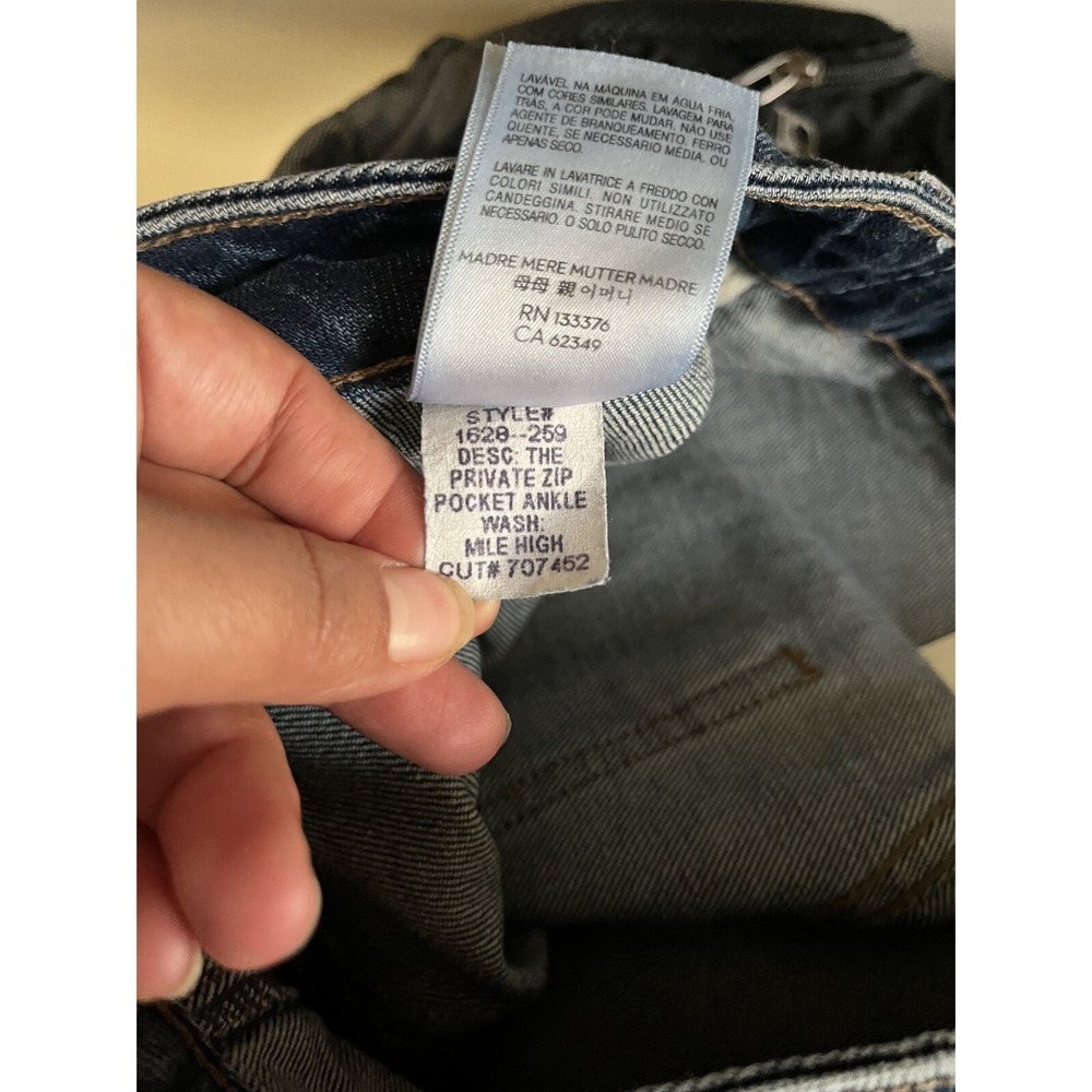 Mother Superior Private Zip Pocket Ankle Jeans Dark Wash High Rise Utility 27 - Picture 8 of 8